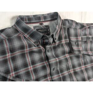 Ariat Pro Series Newton Shirt Mens XXL Black Red Plaid Country Western Cowboy